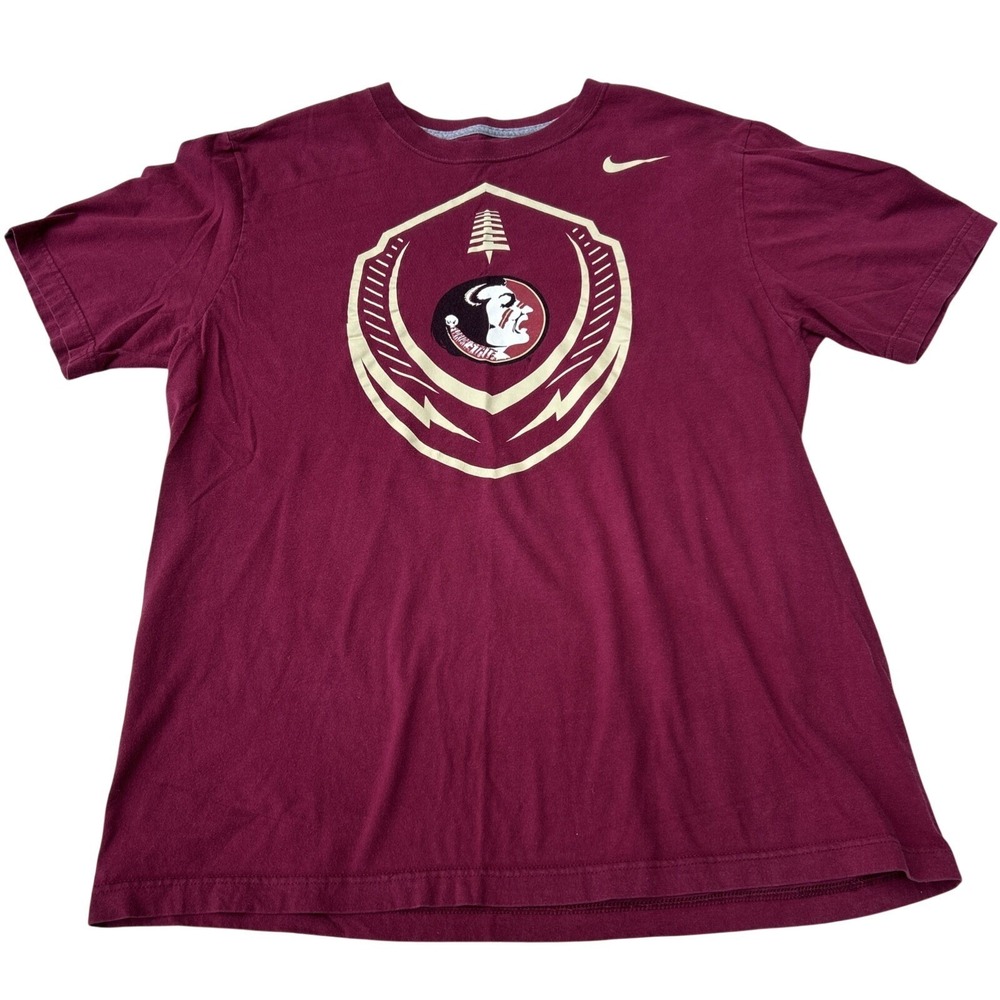 Nike Florida State Seminoles FSU Graphic T-Shirt Mens Large Garnet Red Cotton